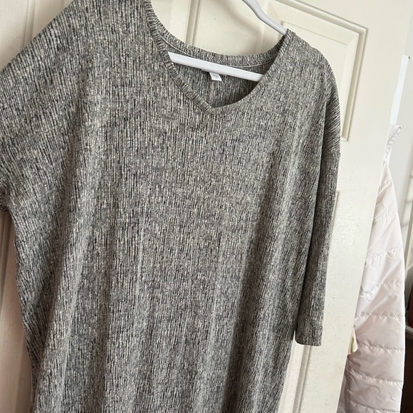 J Jill Black Gray Stretch Linen Blend Modern Dress SZ Medium Can fit Large - Picture 7 of 11